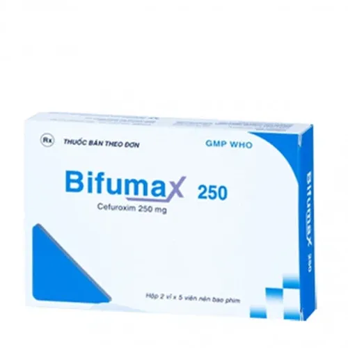 Viên nén Bifumax 250mg kháng sinh điều trị nhiễm khuẩn (2 vỉ x 5 viên)