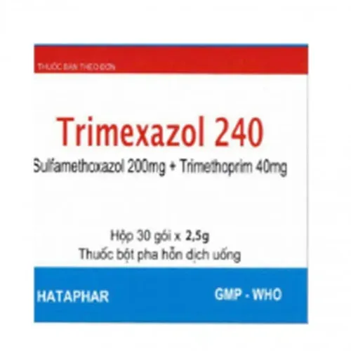 Bột pha hỗn dịch uống Trimexazol 240 điều trị nhiễm khuẩn (hộp 30 gói)