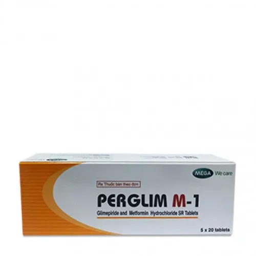 Viên nén phóng thích chậm Perglim M-1 1mg/500mg điều trị bệnh đái tháo đường type 2 (5 vỉ x 20 viên)