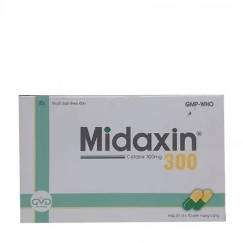 Viên nang Midaxin 300mg kháng sinh điều trị nhiễm khuẩn (1 vỉ x 10 viên)