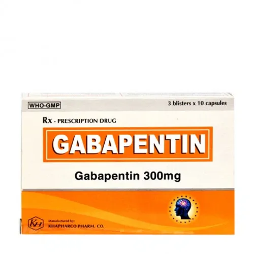 Viên nang Gabapentin 300mg trị động kinh, viêm dây thần kinh (3 vỉ x 10 viên)