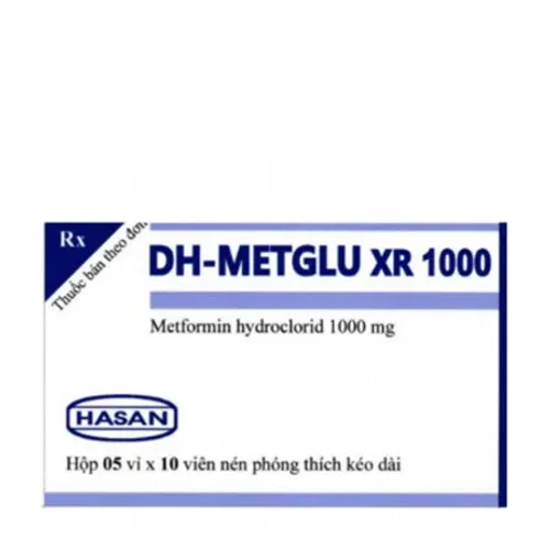 Viên giải phóng có kiểm soát DH-Metglu XR 1000mg điều trị đái tháo đường type 2 (5 vỉ x 10 viên)