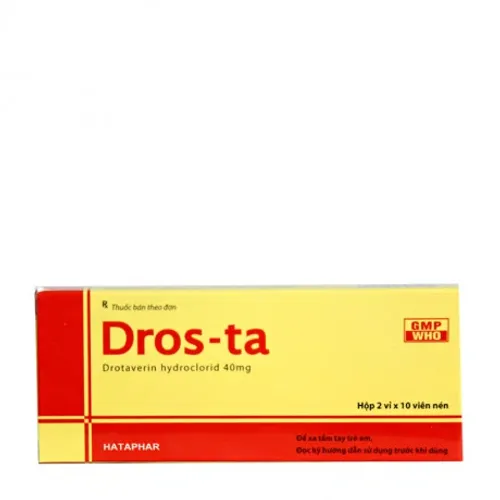 Viên nén Drosta 40mg chống co thắt cơ trơn đường tiêu hóa (2 vỉ x 10 viên)