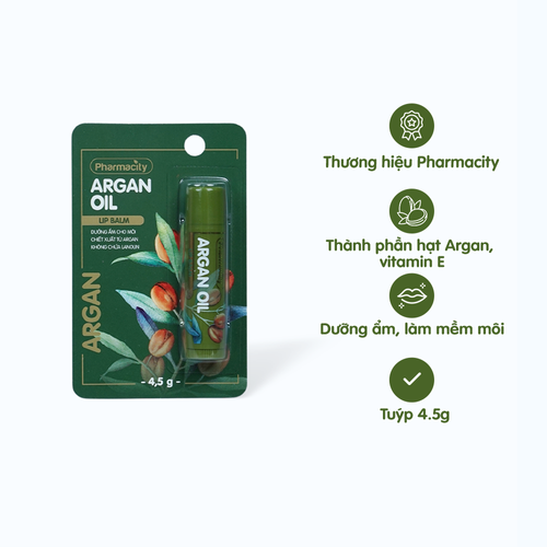 Son dưỡng môi Pharmacity Argan Oil làm mềm môi, giảm nứt nẻ môi (Thỏi 4.5g)