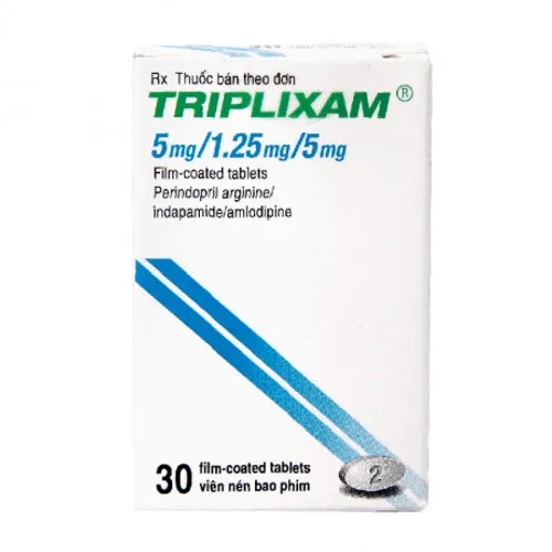 Viên nén Triplixam 5mg/1.25mg/5mg điều trị tăng huyết áp (hộp 30 viên)