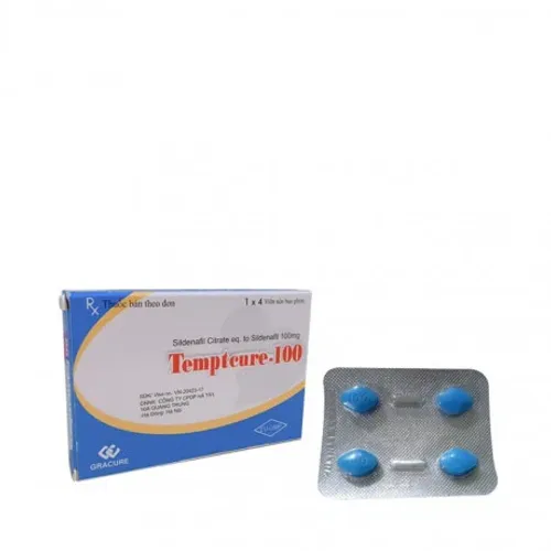 Viên nén Temptcure 100mg điều trị rối loạn cương dương (1 vỉ x 4 viên)