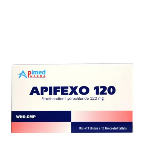 Viên nén Apifexo 120mg trị viêm mũi dị ứng, mày đay, ngứa (3 vỉ x 10 viên)