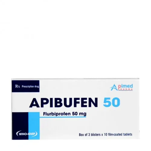 Viên nén Apibufen 50mg điều trị đau cơ xương khớp, viêm khớp, đau do chấn thương (3 vỉ x 10 viên)