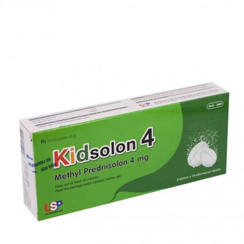 Viên sủi bọt Kidsolon 4mg US Pharma kháng viêm, trị viêm thấp khớp, chống dị ứng (5 vỉ x 10 viên)