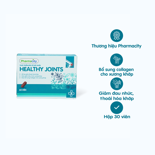 Viên uống Pharmacity Healthy Joints bảo vệ và duy trì sức khỏe của xương khớp (Hộp 30 viên)
