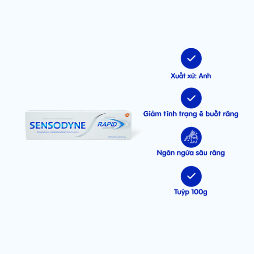 Kem đánh răng Sensodyne Rapid Action Whitening (100g)