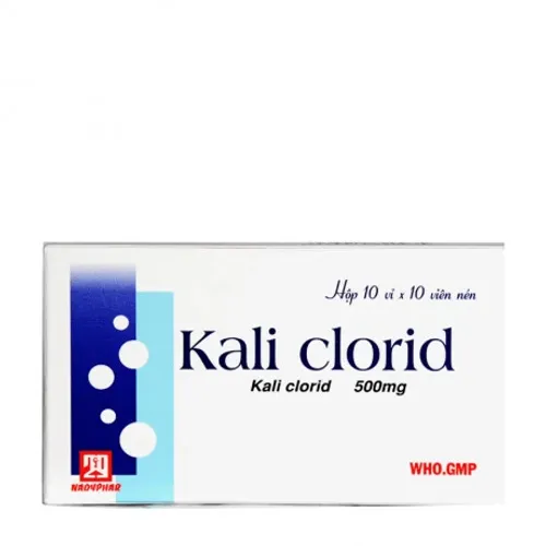 Viên nén Kali Clorid 500mg điều trị phòng ngừa giảm kali-huyết (10 vỉ x 10 viên)