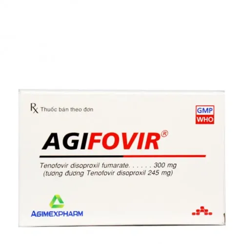 Viên nén Agifovir 300mg Agipharm trị nhiễm HIV, viêm gan B mạn tính (3 vỉ x 10 viên)