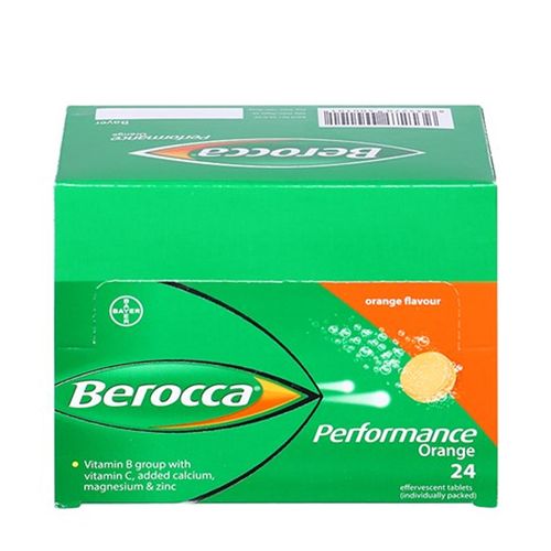 Viên sủi Berocca Performance Orange Bayer bổ sung vitamin nhóm B, C và kẽm (12 vỉ x 2 viên)
