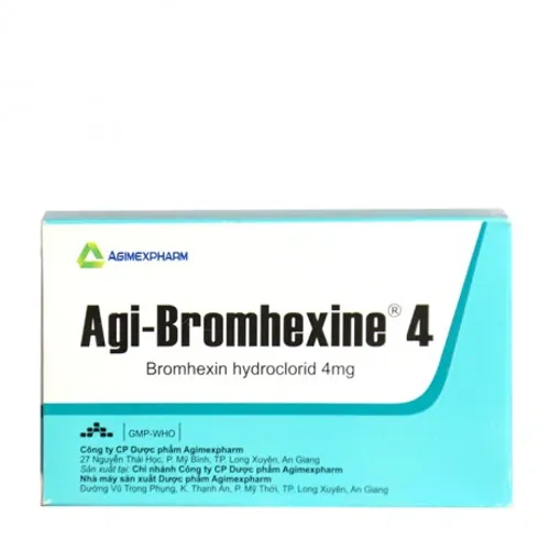 Viên nang Agi-Bromhexine 4mg hỗ trợ tan đờm trong hô hấp cấp và mạn tính (10 vỉ x10 viên)