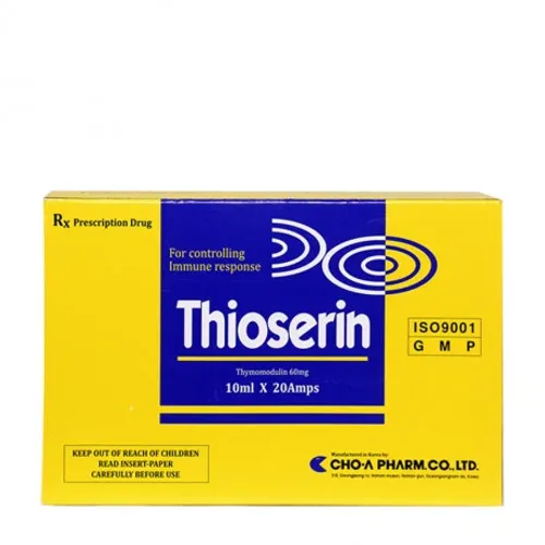 Dung dịch uống Thioserin 60mg hỗ trợ điều trị viêm mũi, nhiễm khuẩn hô hấp (20 ống x 10ml)
