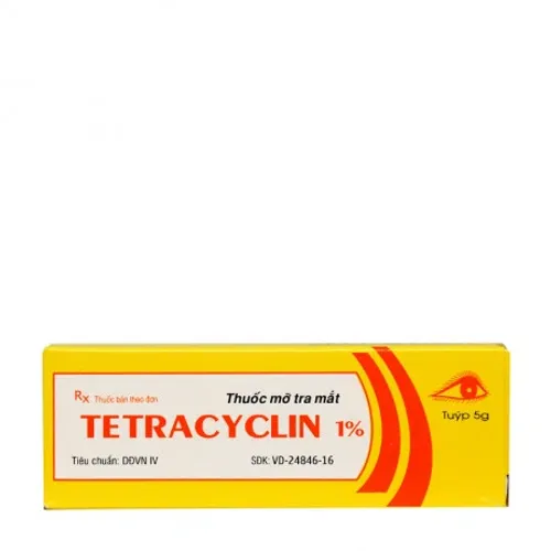 Thuốc mỡ tra mắt Tetracycline 1% Quapharco trị nhiễm khuẩn mắt, viêm kết mạc, đau mắt hột (tuýp 5g)