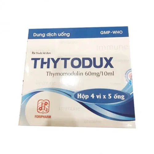 Dung dịch uống Thytodux 60mg/10ml Foripharm hỗ trợ trị viêm mũi, nhiễm khuẩn hô hấp (4 vỉ x 5 ống)