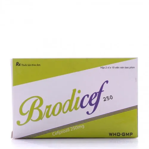 Viên nén Brodicef 250mg Ha Tay kháng sinh điều trị nhiễm khuẩn (2 vỉ x 15 viên)