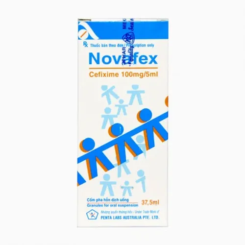 Hỗn dịch uống Novafex 100mg/5ml Mekophar kháng sinh điều trị nhiễm khuẩn (chai 37,5ml)