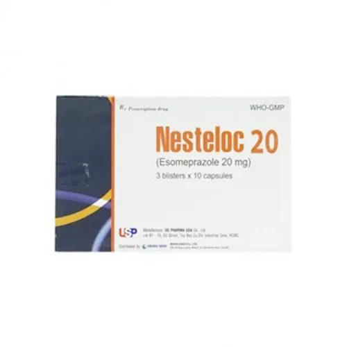 Viên nang Nesteloc 20mg Us Pharma điều trị loét dạ dày, tá tràng (3 vỉ x 10 viên)