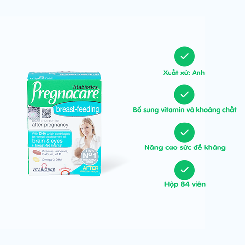 Viên uống Vitabiotics Pregnacare Breast-feeding bổ sung vitamin & khoáng chất cho phụ nữ cho con bú (Hộp 84 viên)