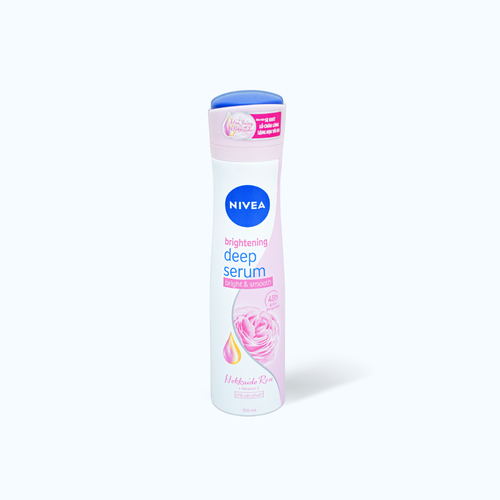 Xịt khử mùi dưỡng trắng hương hoa hồng Nivea Whitening Deep Serum Hokkaido Rose Spray (150ml)