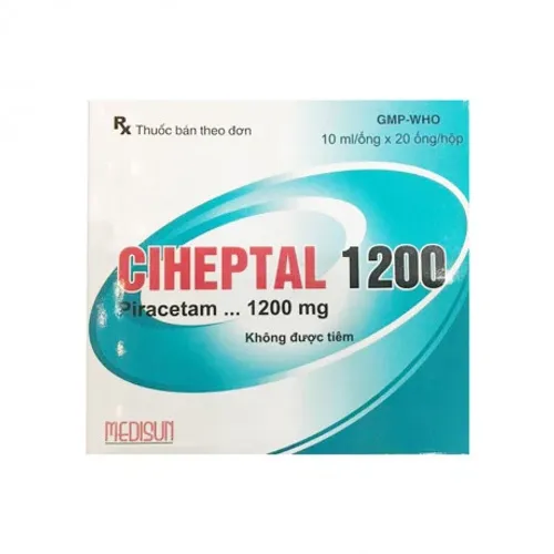 Dung dịch uống Ciheptal 1200 Medisun trị triệu chứng rối loạn nhận thức, chóng mặt (20 ống x 10ml)