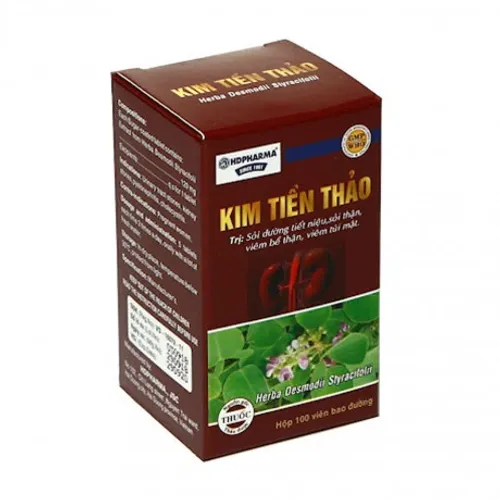 Viên nén bao đường Kim tiền thảo Hải Dương điều trị sỏi thận, sỏi đường tiết niệu (chai 100 viên)
