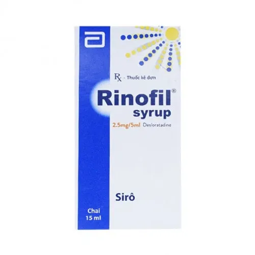 Siro Rinofil 2.5mg/5ml trị viêm mũi dị ứng, mày đay, ngứa (chai 15ml)