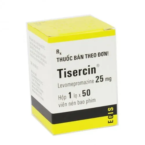 Viên nén bao phim Tisercin 25mg điều trị tâm thần phân liệt (chai 50 viên)