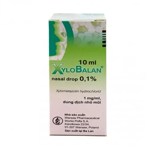 Thuốc nhỏ mũi Xylobalan 0.1% Qarsaw Pharma trị sung huyết mũi, viêm xoang, viêm mũi (chai 10ml)