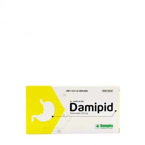 Viên nén Damipid 100mg Danapha loét dạ dày, tổn thương niêm mạc dạ dày (3 vỉ x 10 viên)