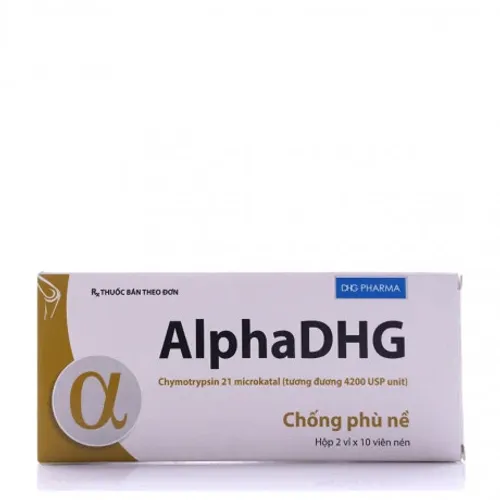 Viên nén Alpha 4200IU DHG điều trị phù nề sau chấn thương, phẫu thuật, bỏng (2 vỉ x 10 viên)