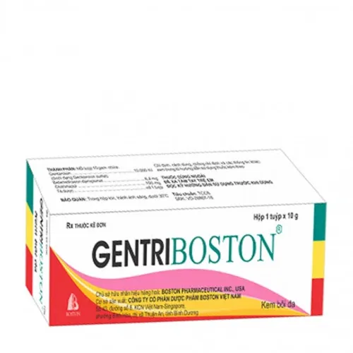 Thuốc dùng ngoài Gentriboston trị nhiễm khuẩn, nhiễm nấm, viêm da (tuýp 10g)