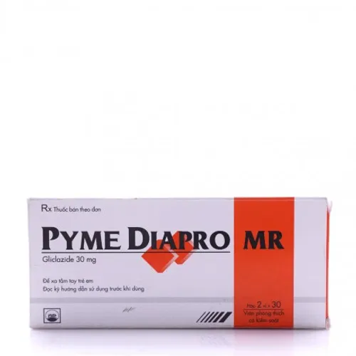 Viên giải phóng có kiểm soát PymeDiapro MR 30mg điều trị đái tháo đường type 2 (2 vỉ x 30 viên)