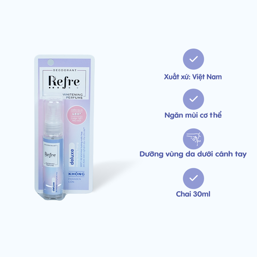 Xịt khử mùi Refre Whitening Perfume Deluxe | Hương sang trọng (30ml)