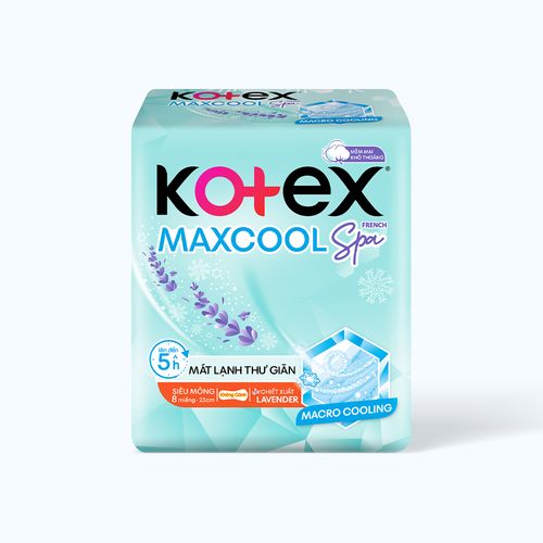 Băng vệ sinh thảo dược cool không cánh Kotex Cool 23cm (Gói 8 miếng)