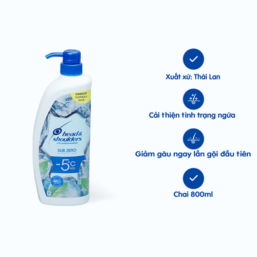 Dầu gội Head & Shoulders Anti-Dandruff Shampoo Sub Zero Sensation (Chai 800ml)