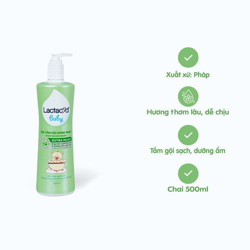 Sữa tắm gội cho bé Lactacyd Milky (500ml)