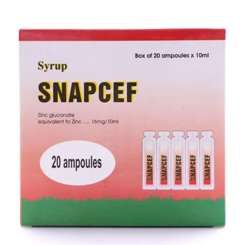 Siro Snapcef 16mg/10ml bổ sung kẽm, tăng cường sức đề kháng (20 ống x 10ml)
