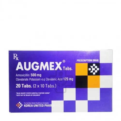 Viên nén Augmex 625mg - Korea điều trị nhiễm khuẩn (2 vỉ x 10 viên)
