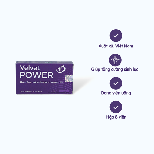 Viên uống Hauora Velvet Power 1H hỗ trợ tăng cường sinh lý nam (Hộp 2 vỉ x 4 viên)