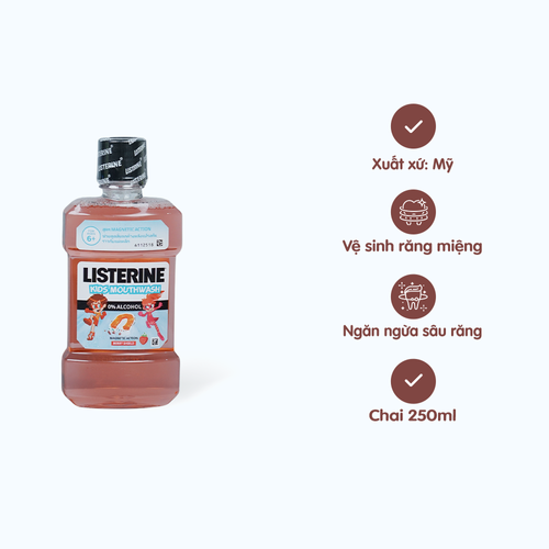 Nước súc miệng cho trẻ em Listerine hương berry (250ml)