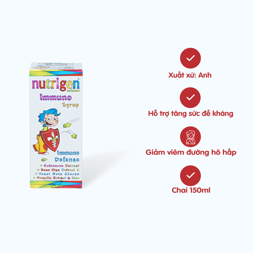 Siro Nutrigen Naturale Immuno hỗ trợ tăng đề kháng cho trẻ (Chai 150ml)