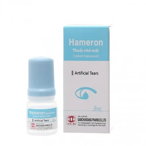 Thuốc nhỏ mắt Hameron 5mg/5ml giảm khô mắt, bôi trơn khi dùng kính áp tròng (chai 5ml)