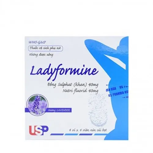 Viên nén sủi bọt Ladyformine vệ sinh vùng kín sau sinh, hành kinh, khí hư, viêm ngứa (4 vỉ x 4 viên)