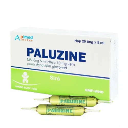 Siro Paluzine 5ml phòng ngừa và điều trị thiếu kẽm, kém hấp thu (20 ống x 5ml)