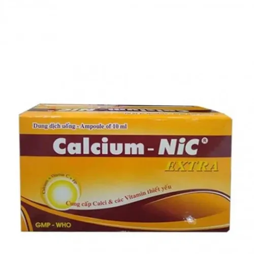 Dung dịch ống uống Calcium - NIC plus bổ sung calci, điều trị tình trạng thiếu calci (2 vỉ x 10 ống)
