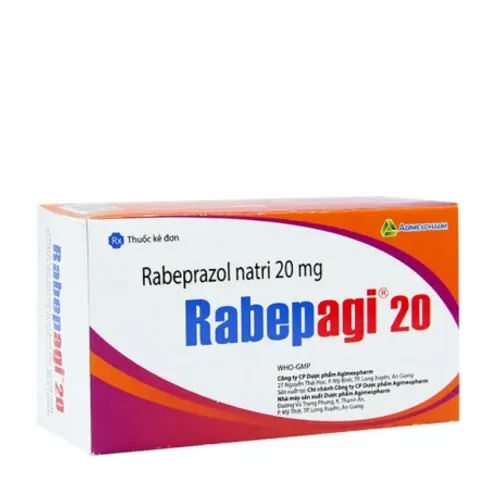 Viên bao tan ở ruột Rabepagi 20mg điều trị đường tiêu hóa (3 vỉ x 10 viên)